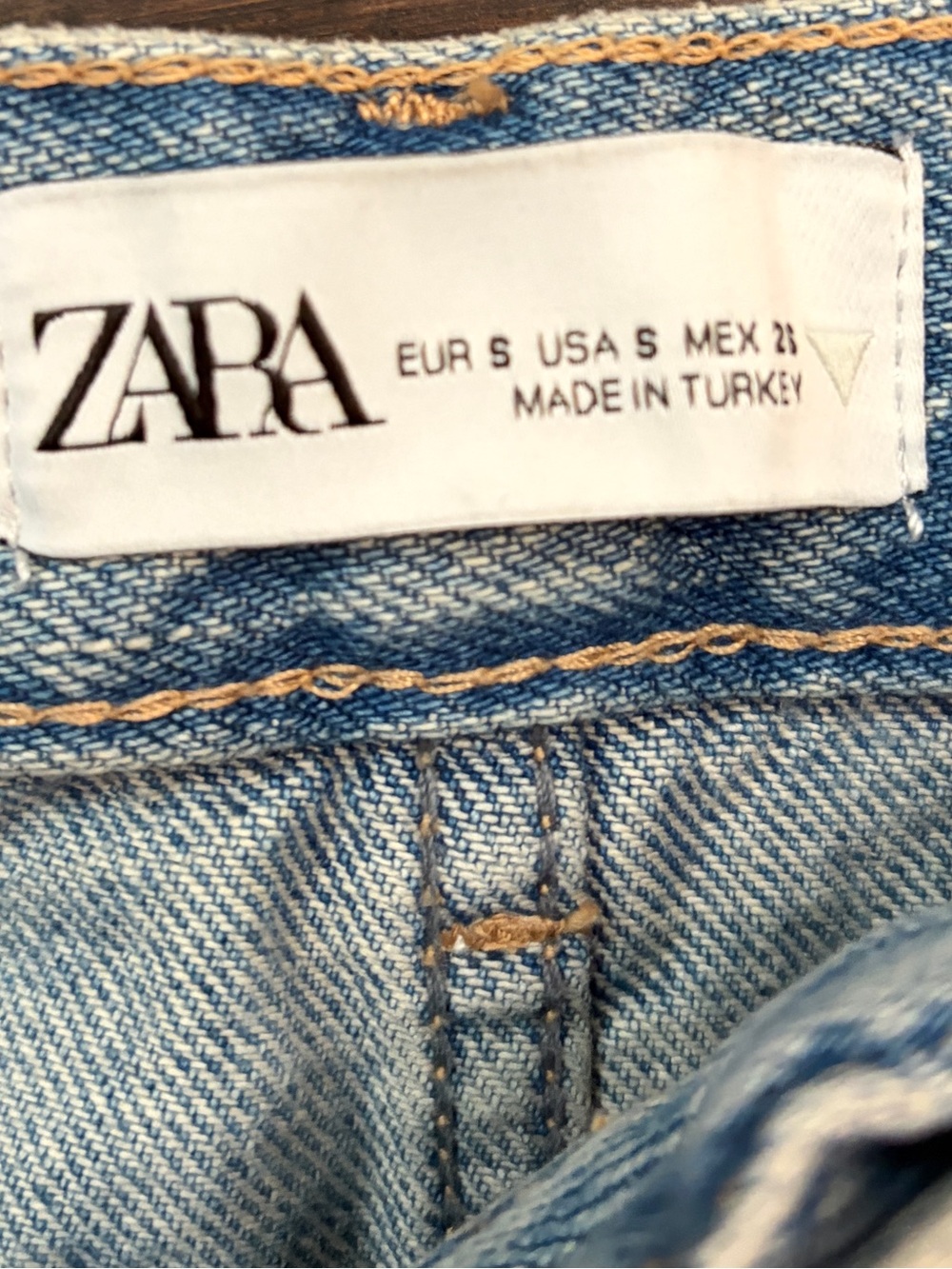 Zara Light Blue Distressed Denim Maxi Skirt with Front Slit Raw Hem Casual skirt - Picture 5 of 5